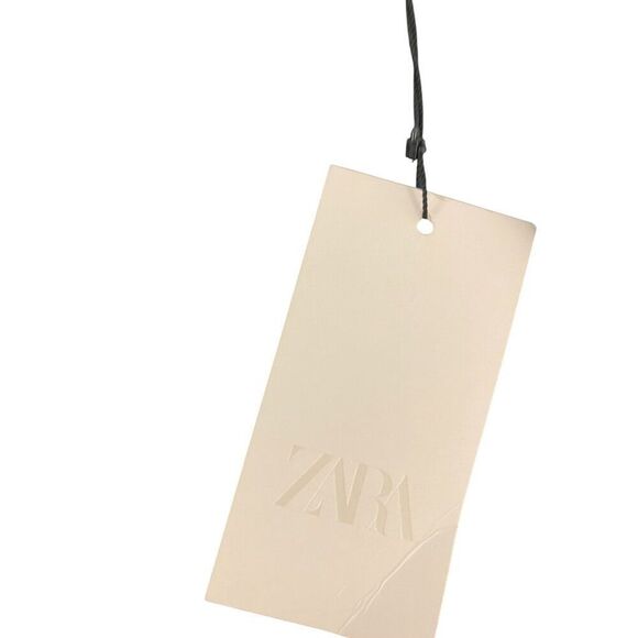 Zara Womens Midi Dress Small S Green Gold Applique Satin Wrinkle 2774/898 NWT - Picture 6 of 16